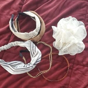 Elegant Women's Headband Set - Black, White, Brown